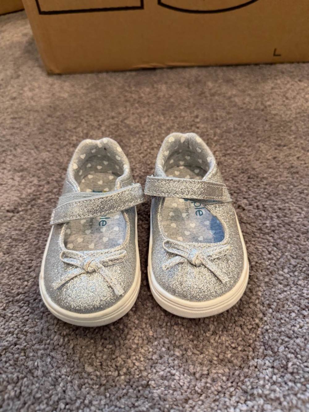 Girls' Sparkle Mary Jane Dress Shoes with Bow - Silver